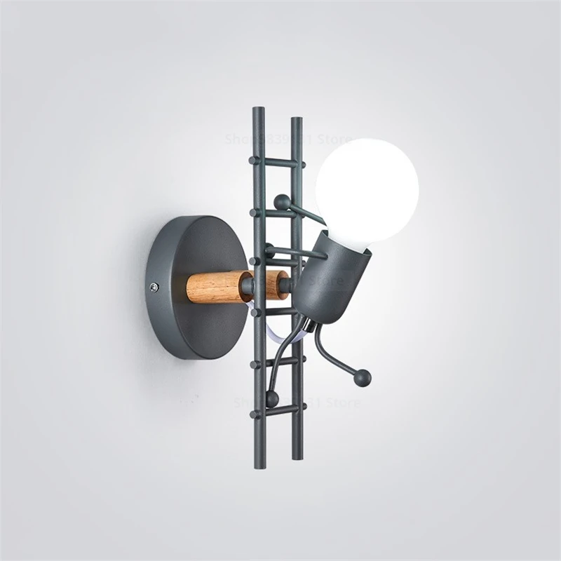 

Современные железные Настенные светильники в скандинавском стиле, американские светодиодные креативные настенные светильники, металлические Мультяшные Настенные светильники для детской комнаты