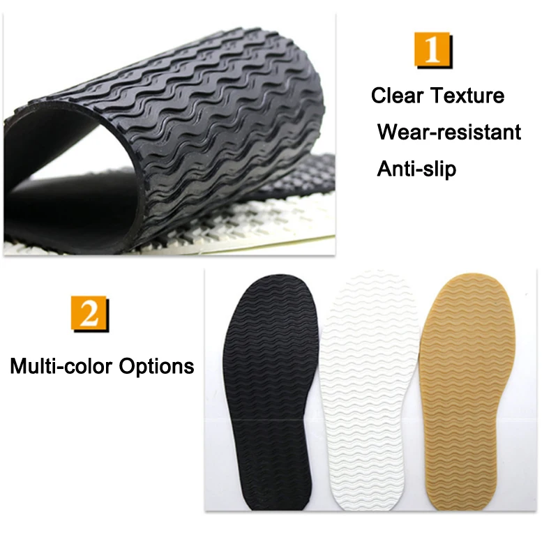 Rubber Soles for Making Shoes Replacement Outsole Anti-Slip Shoe Sole Repair Patch Sole Protector Sheets for Sneakers High Heels