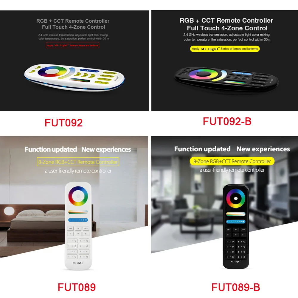 Miboxer 4 зонная 8 2 4G RGB + CCT Светодиодная лента контроллер освещения беспроводной