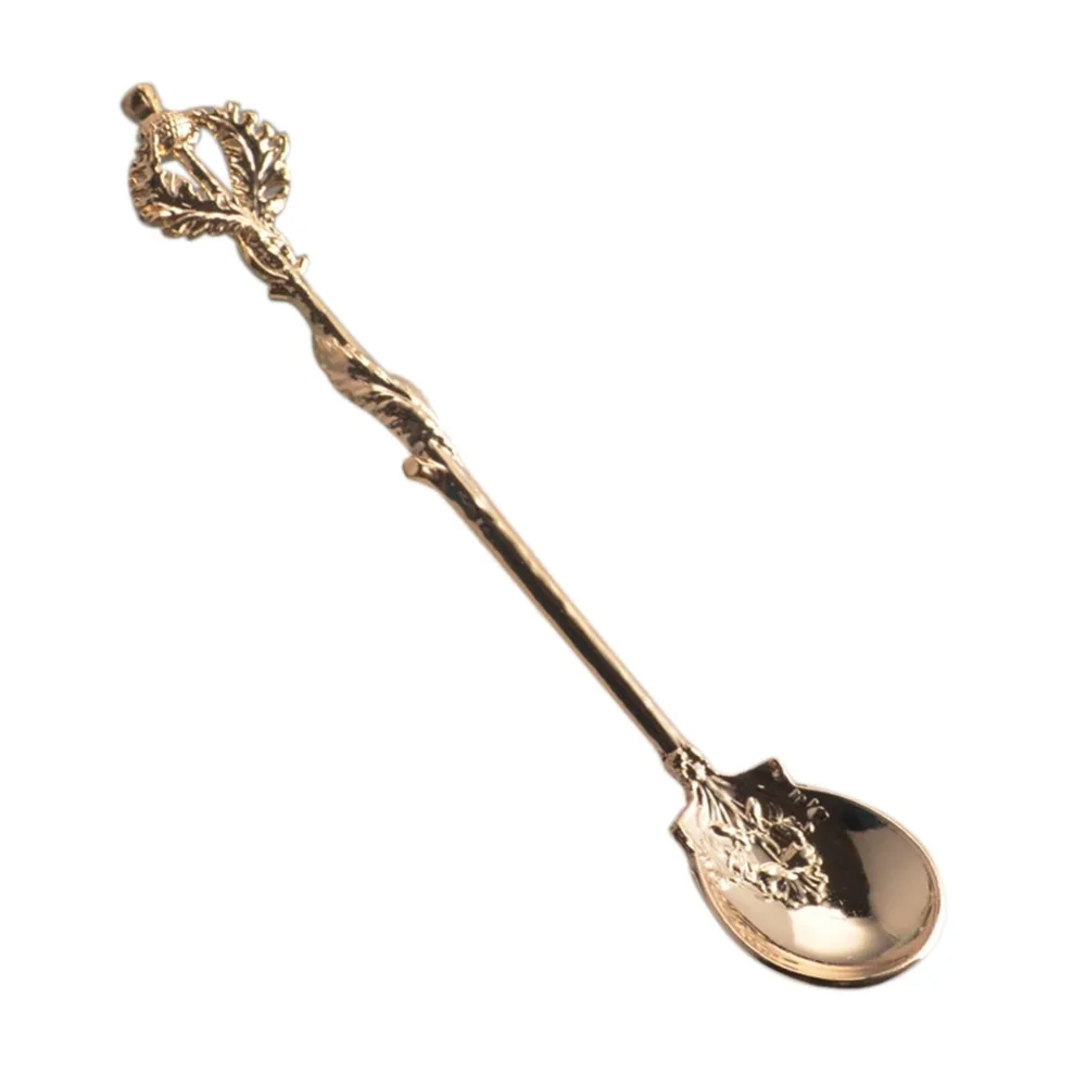 Столовая посуда в стиле ретро из цинкового сплава креативная кофейная ложка с