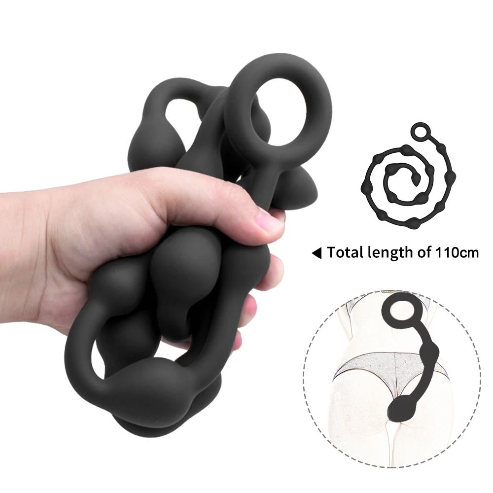 110 см очень длинная Анальная пробка анальная секс-игрушка с кольцом для