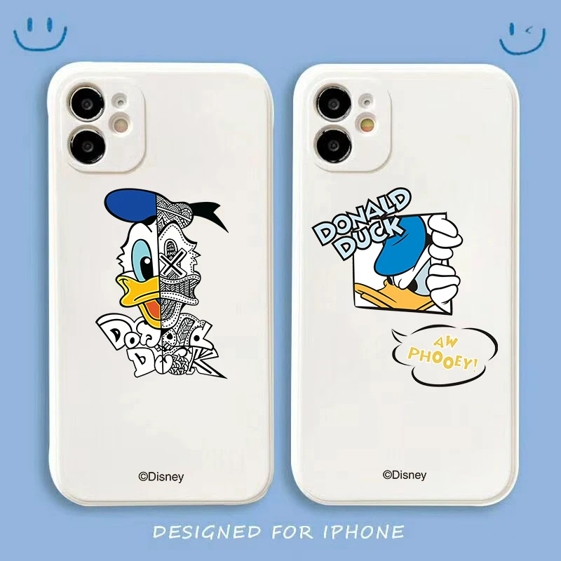 

Силиконовый чехол с граффити «Дональд Дак» Disney 2021 для iPhone 12 11 Pro Max 7 8 Plus X XR XS, чехол для телефона