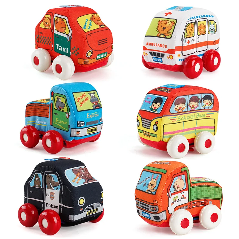 

Stuffed Cartoon Car Truck Bus Ambulance Children Toy Gift