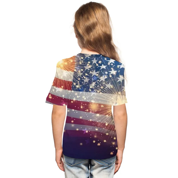 Футболка для мальчиков детская одежда Детская футболка лето День Независимости