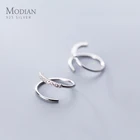 Женские серьги-гвоздики Modian из стерлингового серебра 925 пробы с фианитами, ювелирные украшения для девушек в геометрическом стиле цвета розового золота