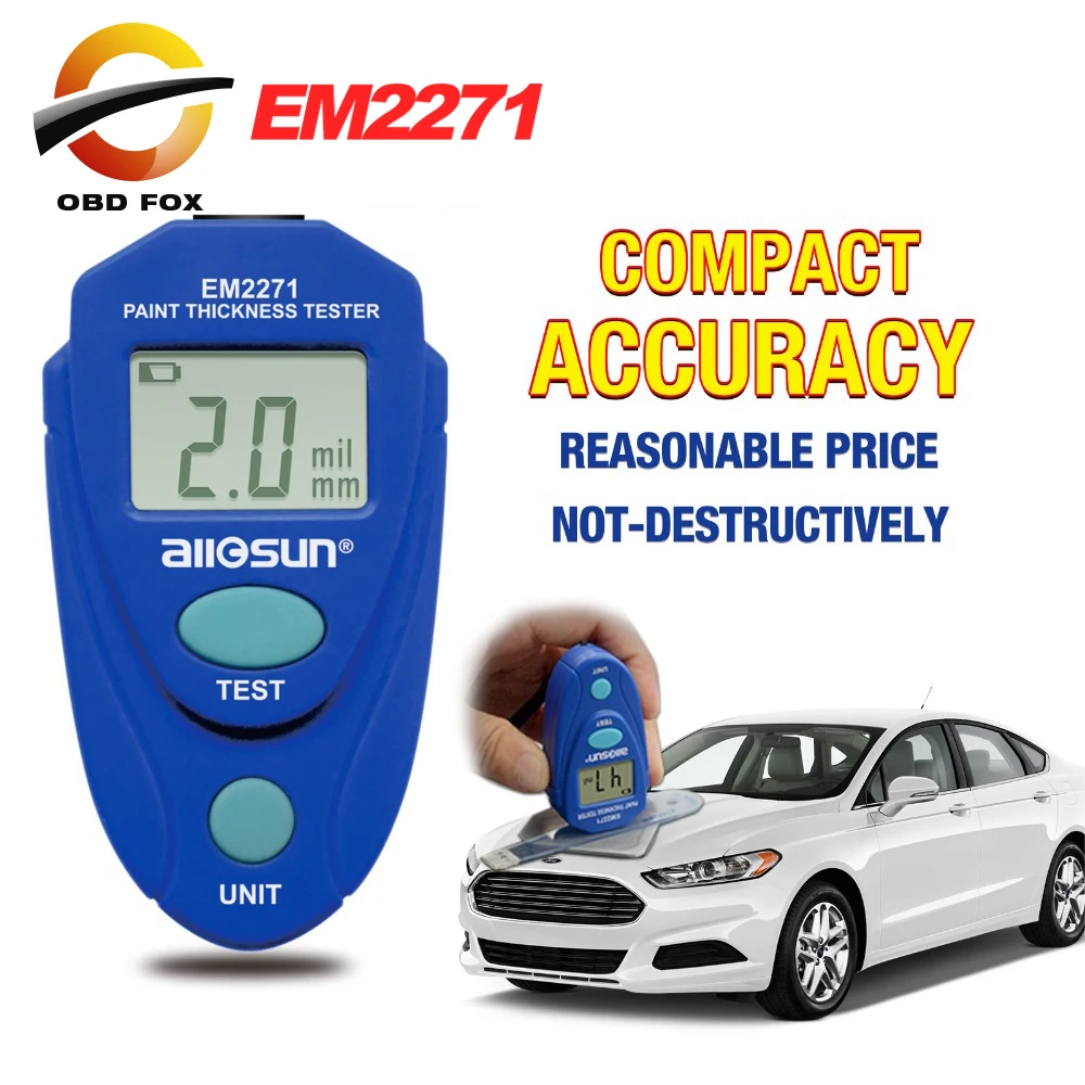 

all sun all-sun EM2271 EM2271A Digital Mini Automobile Thickness Gauge Car Paint Tester Thickness Coating Meter Free shipping