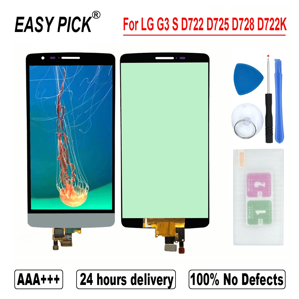 Для LG G3 S D722 D725 D728 D722K ЖК-дисплей Дисплей кодирующий преобразователь сенсорного экрана в сборе бесплатные инструменты для LG G3 мини