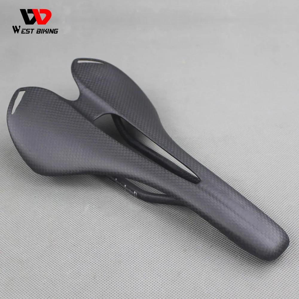 WEST BIKING Full Carbon Fiber Bicycle Saddle Ultralight Matte Gloss Racing Seat Mountain Road Bike Cycling Accessories | Спорт и