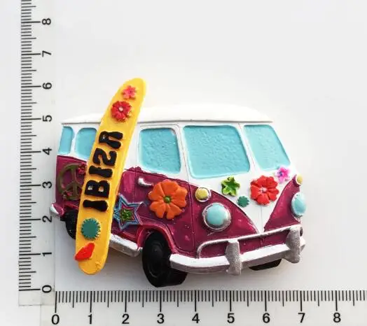 

Creative fridge magnet, Ibiza Spain tourist souvenirs beach wagon decorative arts and crafts