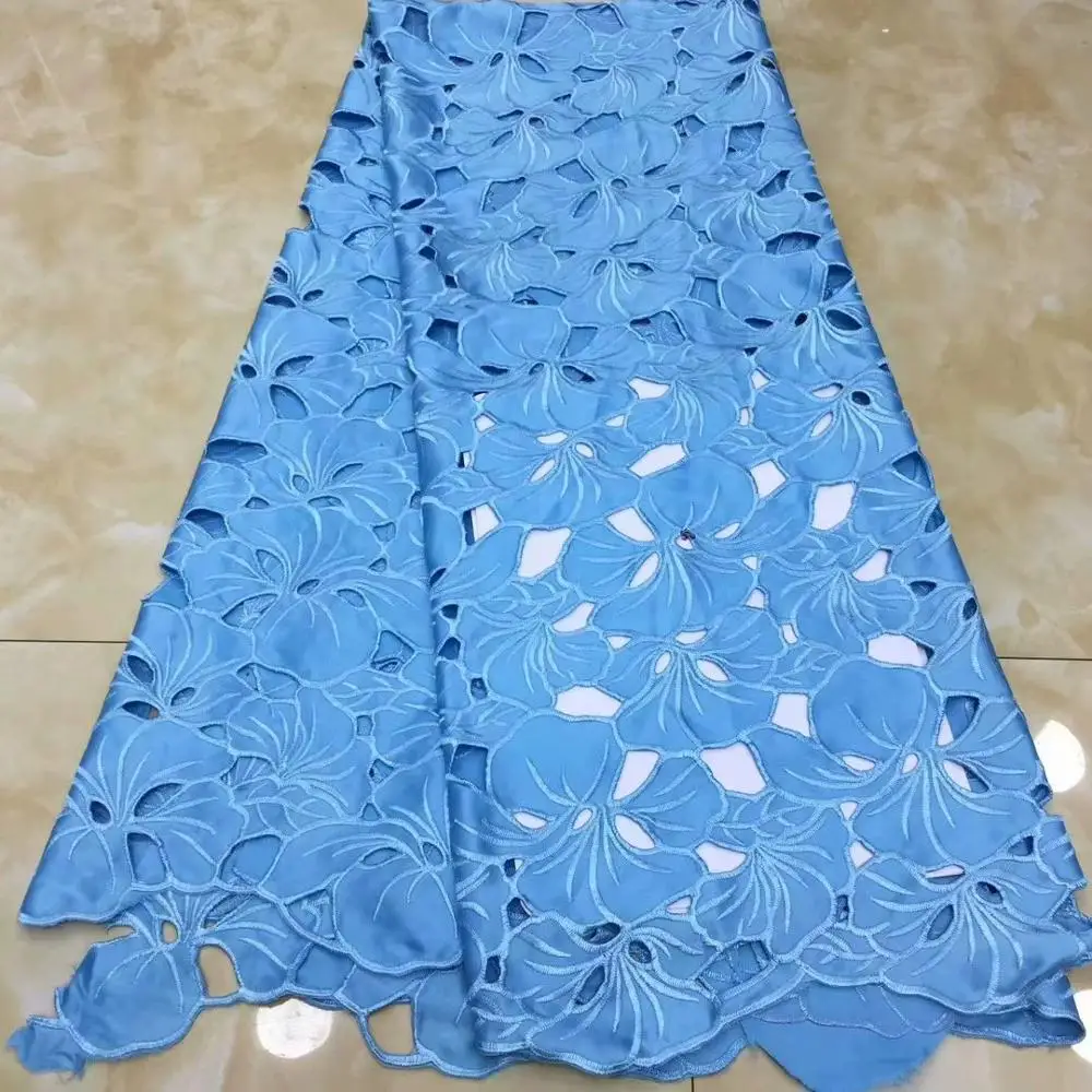 

high-end Nigerian Lace Fabrics For Wedding Dress Purple African Cord Lace Fabrics High Quality Guipure Lace Mesh Cotton Material