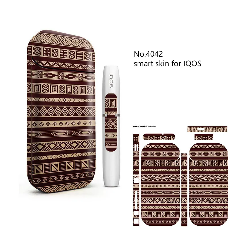 

Magic Shark 2019 New Skull Tribal Print Case Cover for IQOS 2.4 Plus 2.4p Flim Sticker for IQOS 2.4 Plus