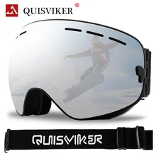 QUISVIKER новые двухслойные противотуманные лыжные очки, очки для сноуборда, лыжного спорта, очки для снегохода, лыжная маска