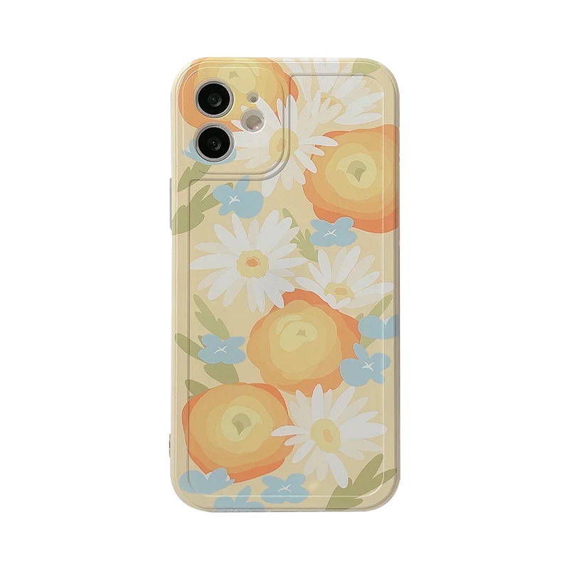 

SJJING Apply To IPhone12 Case Apple 11ProMax Cover XS Silicone XR 8Plusins Oil Painting Flowers iphone 11 case phone case