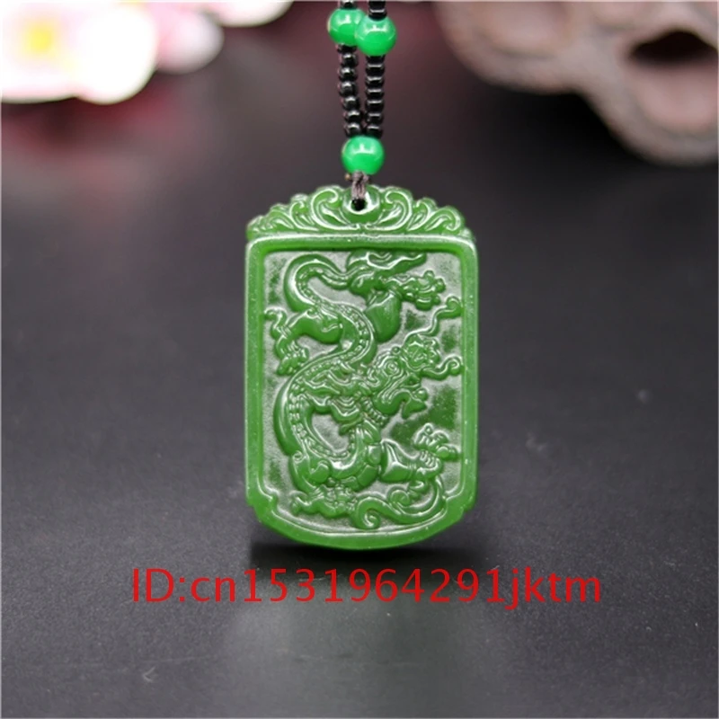 

Jadeite Fashion for Hand Pendant Necklace Dragon Jade Natural Women Carved Gifts Amulet Green Chinese Jewelry Charm Men