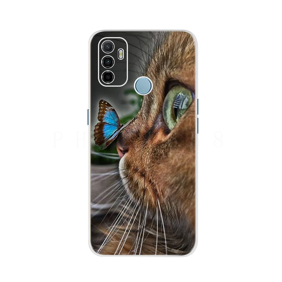 For Oppo A53 Case Cute Cat Painted Cover For Oppo A53 Phone Cases CPH2127 OppoA53 Full Coque Bumper 6.5'' Oppo A 53 Phone Fundas oppo cover