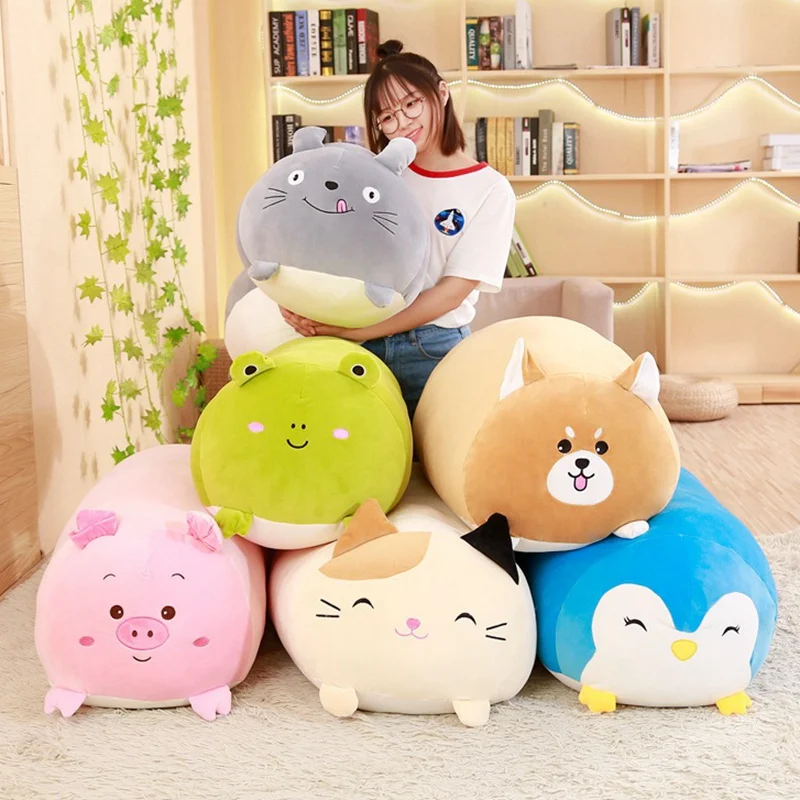 

30-60cm Soft Animal Cartoon Pillow Cushion Cute Fat Dog Cat Totoro Penguin Pig Frog Plush Toy Stuffed Lovely kids Birthyday Gift