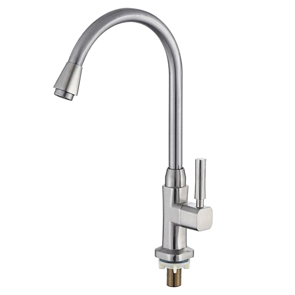 

Faucet Tap Sprayer Cold Single Hole Brushed Surface Durable for Home Kitchen Sink Convenient metal Brushed faucet PI669