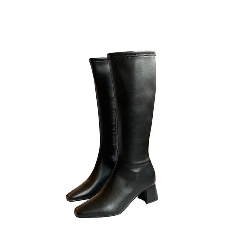 

Women's boots 2021 new high heel net red thin boots Knight boots straight boots children's spring and autumn single boots high