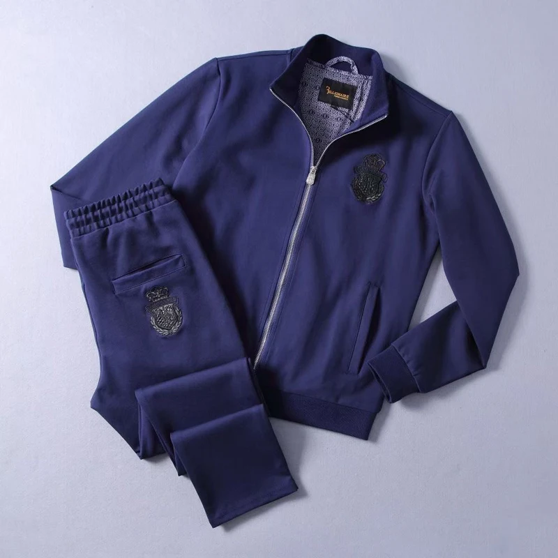 

set BILLIONAIRE Sportswear men 2021 winter thick new casual England cotton zipper outdoor embroidery quality big size M-3XL