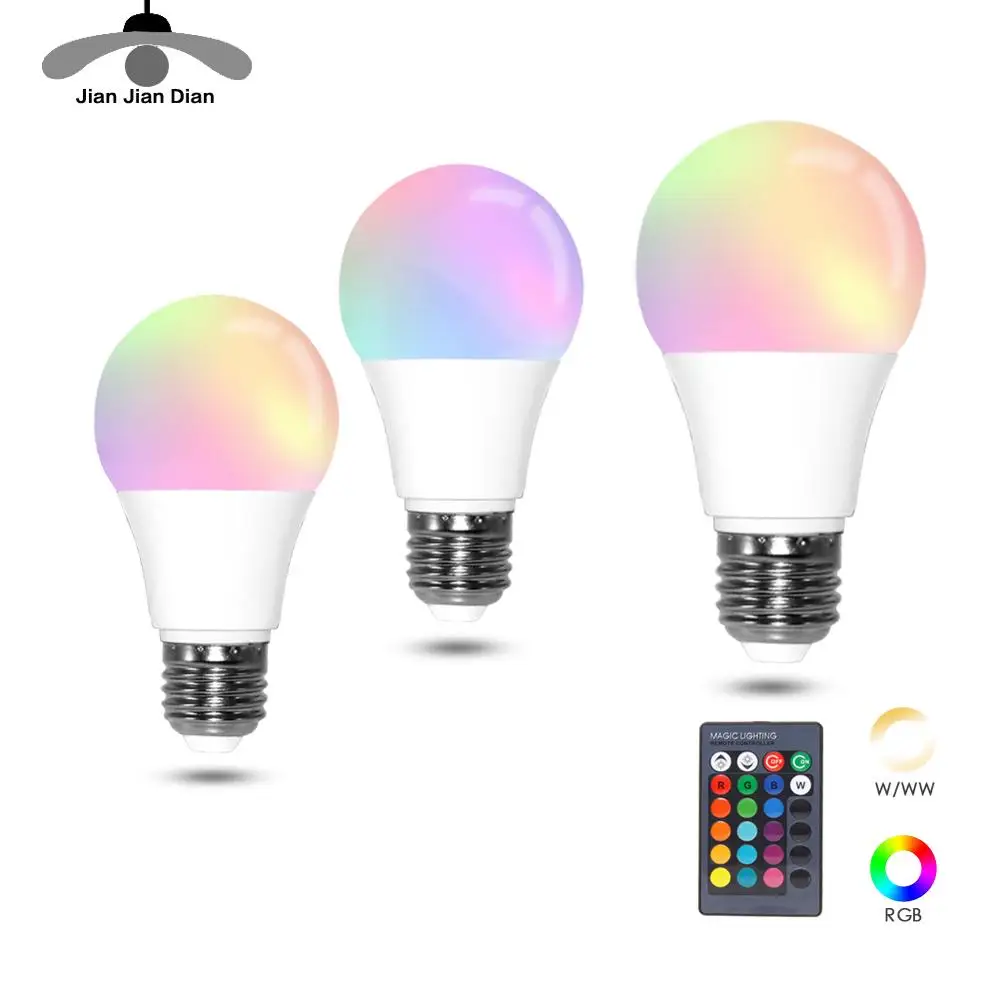 Светодиодный светильник RGB RGBW RGBWW e27 5 Вт 10 15 цветной ing 110 В 220 240 в с дистанционным