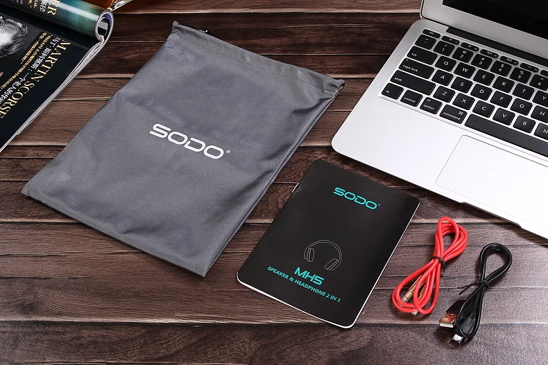 SODO MH5 беспроводные Bluetooth наушники и динамик 2 в 1 удобная Регулируемая NFC гарнитура с микрофоном