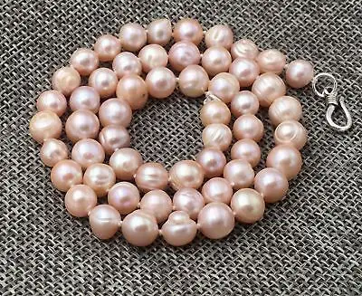 

New Natural purple 8-9mm akoya freshwater pearl necklace 18”