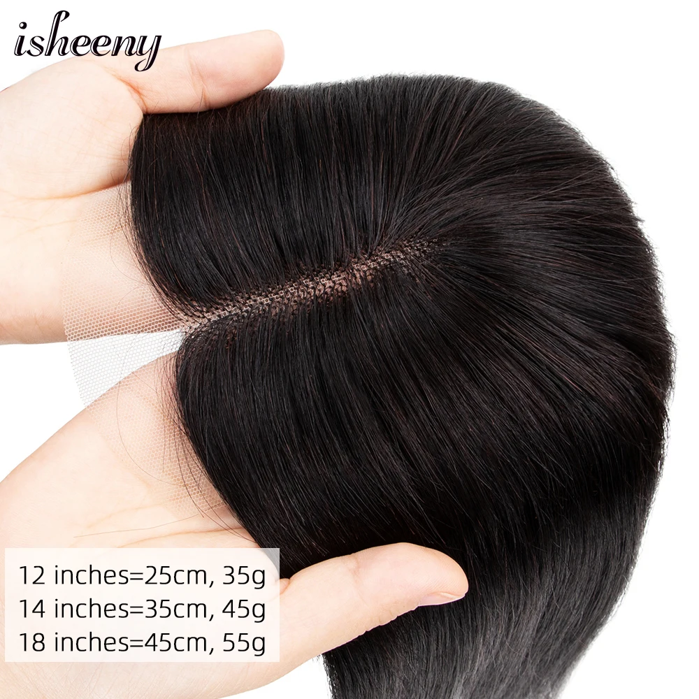 

Human Hair Topper Wig 10" 14" 18" For Women 13X13cm T Part Clip In Hair Toupee Remy Natural Hair Piece Center Part