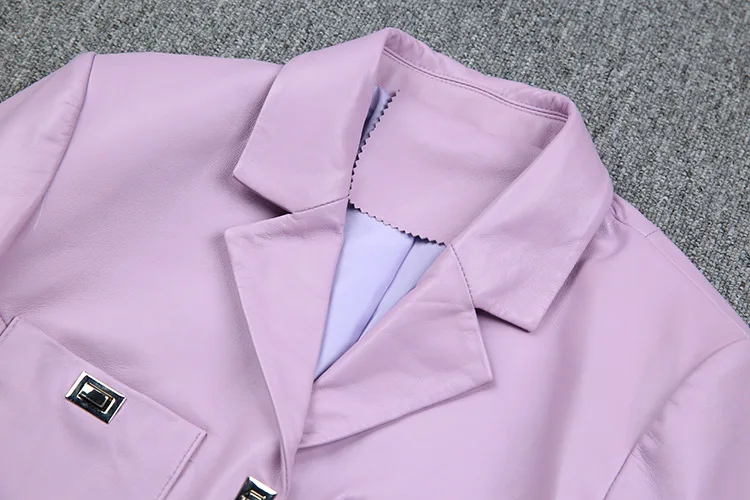 Autumn New Designer Women's Sheepskin Leather jackets High Quality Genuine leather short blazers coat C122