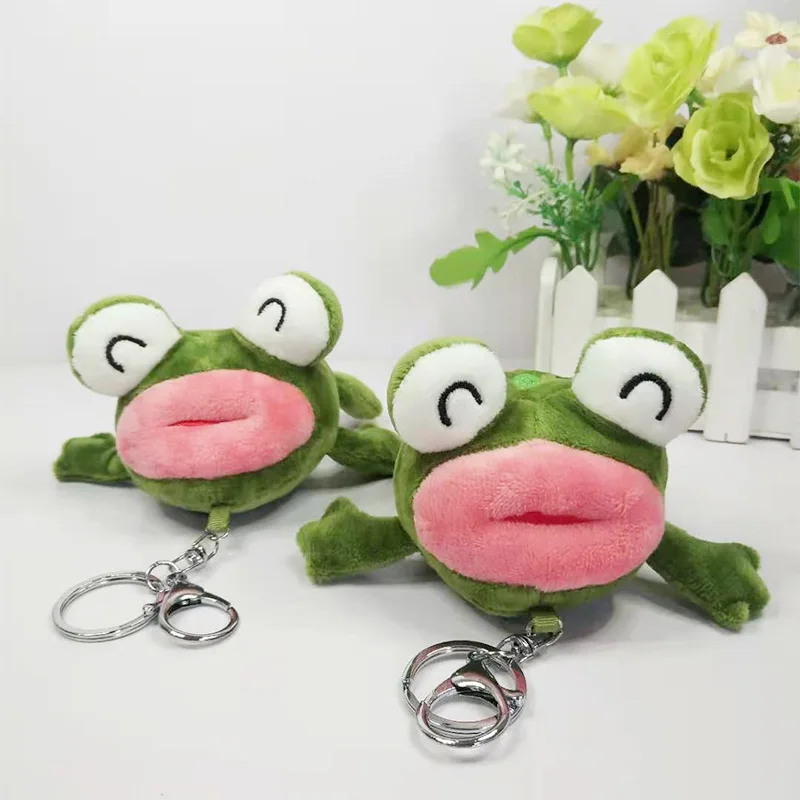 

Cartoon Cute Frog Plush Keychain Animal Doll Toy Creative Keyring Children's Backpack Ornament Best Gift Key Accessories