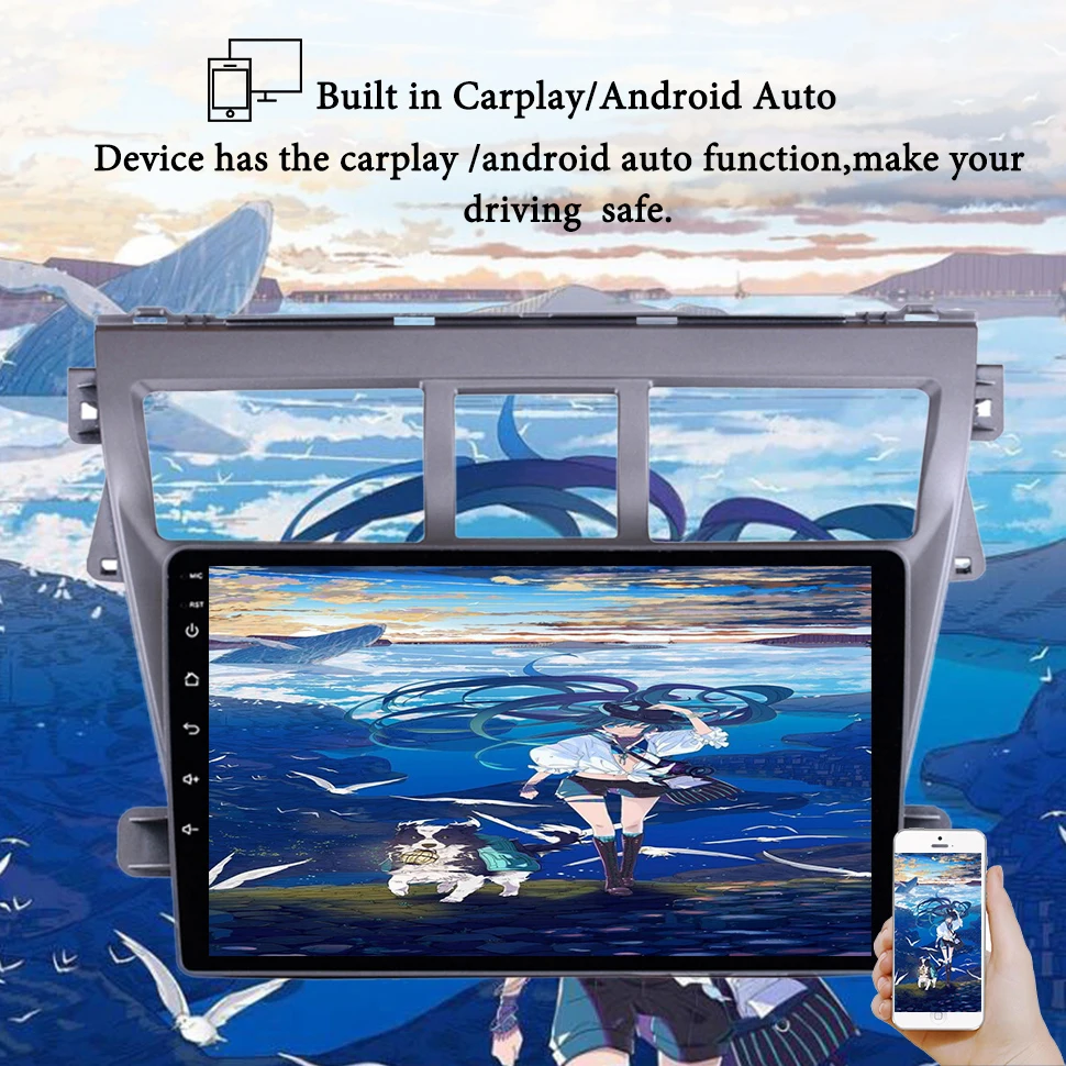 Автомобильный мультимедийный плеер 8 ГБ ОЗУ android 11 0 для Toyota VIOS Yaris 2007 2008 2009 2010 12