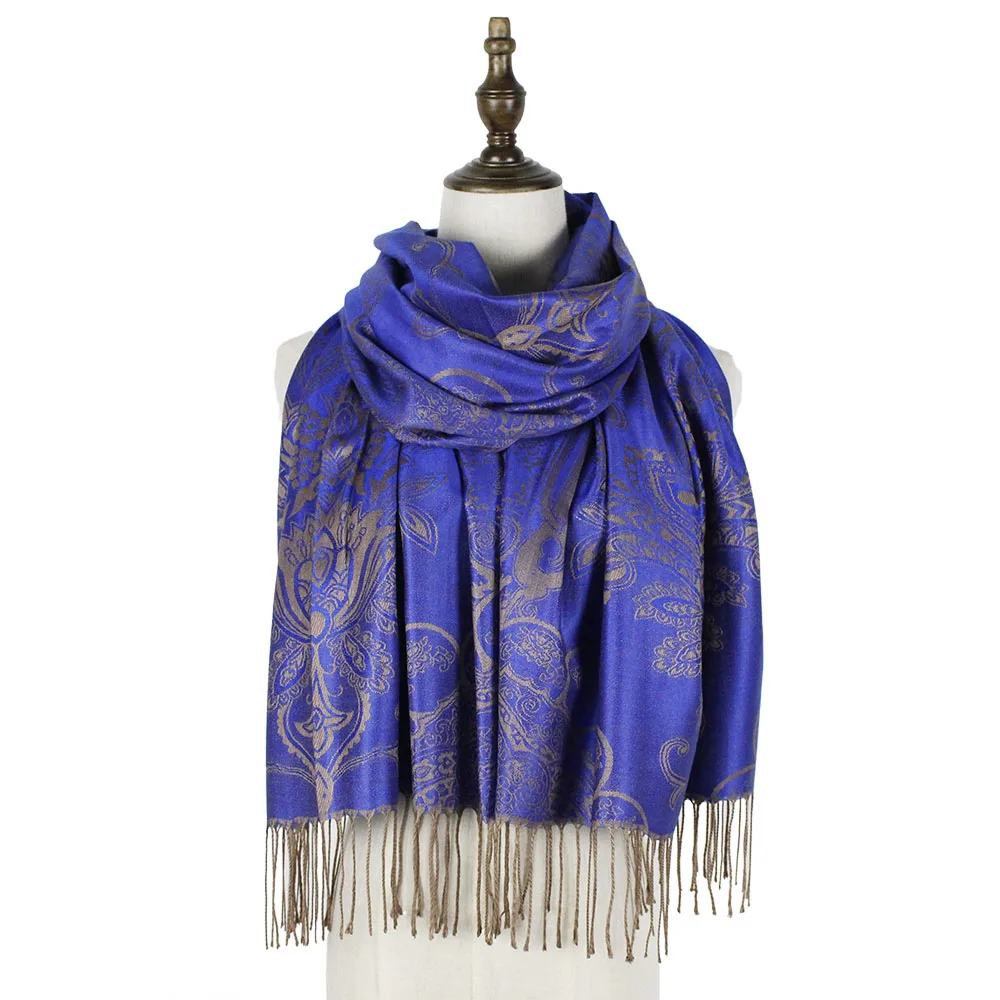 Жаккардовый шарф из искусственного шёлка Женские палантины платки Mujer бренд