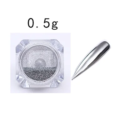 0.5g 1 1 г/0,5 г дизайн ногтей зеркало порошок розовый Золотой Серебряный металлический хромированный ноготь искусство Блеск Пыль для ногтей гель лак для ногтей украшения ногтей - Цвет: 0.5g 1