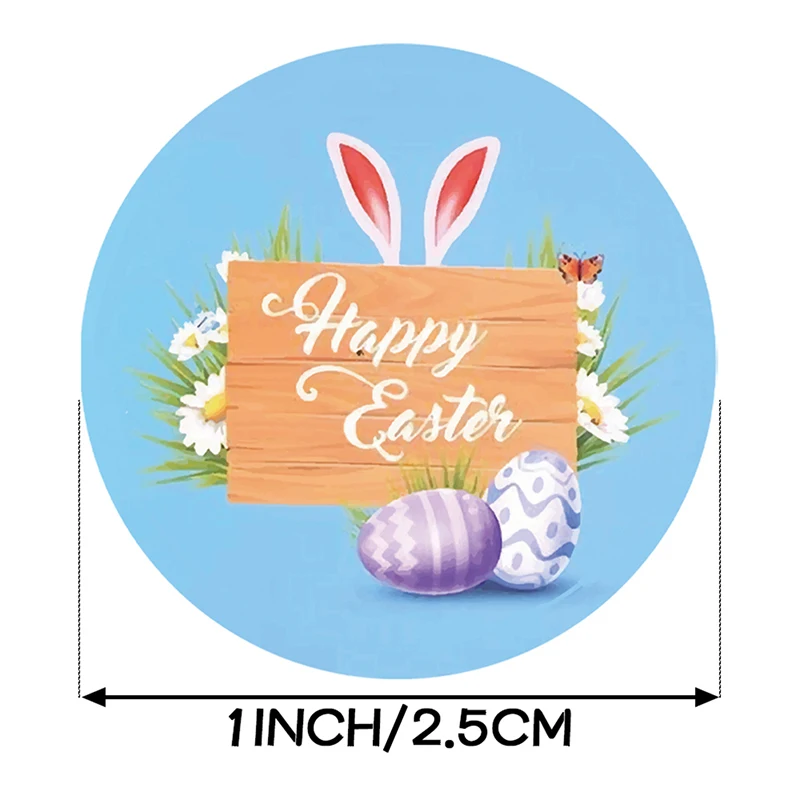 

500Pcs Happy Easter Stickers Self Adhesive Paper Sticker Cake Baking Labels Easter Party Gift Bag Box Envelope Seal Decoration