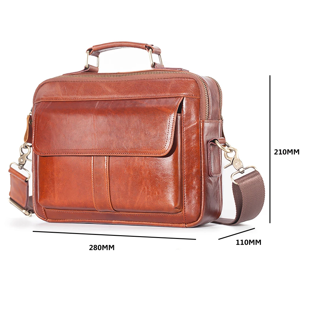 

Men Briefcase Genuine Leather Laptop Bag Fashion Business Portable Casual Office Shoulder Messenger Handbag Men's briefcases