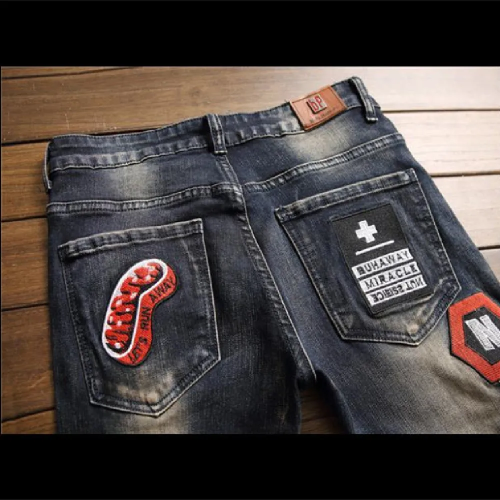 Мужские джинсы новинка Европейская и американская мода мужские тканевые прямые