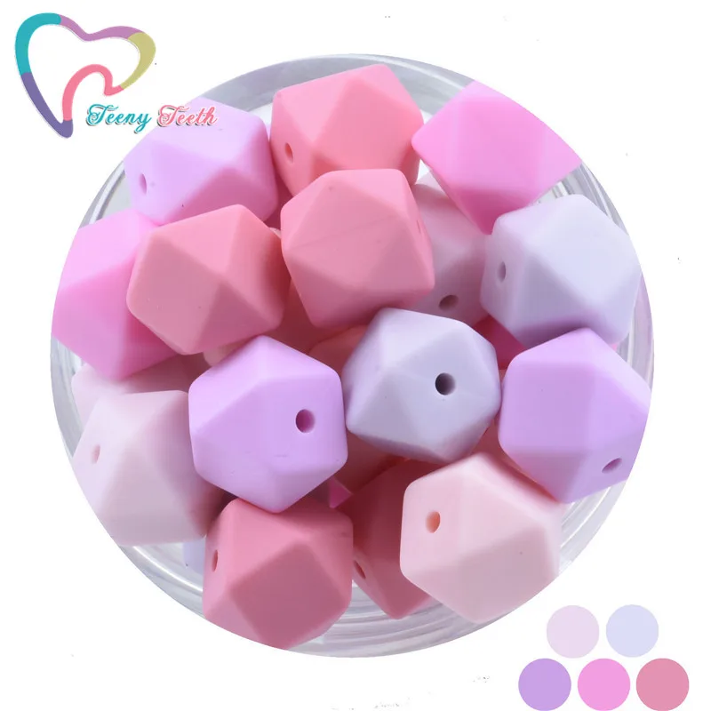 10 шт. для девочек розово серии 14 17 мм аксессуары малышей силиконовые шестигранные