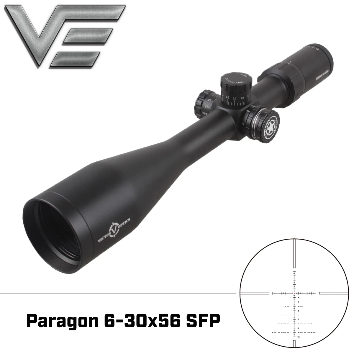 Векторная оптика Paragon 6-30x56 SFP тактический прицел 1/10 мил 30 мм монотрубный прицел длинный глаз рельеф подходит для. 223. 308. 338