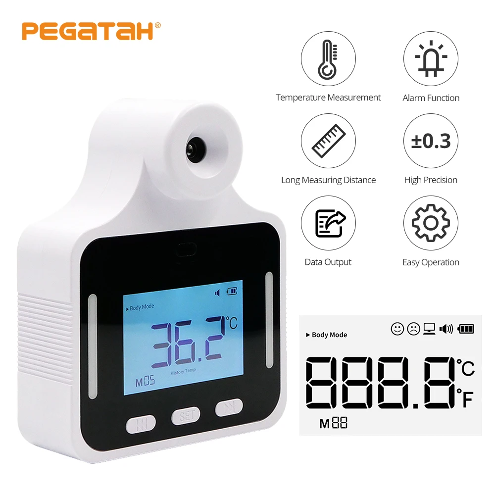 

Non-contact Auto temperature sensor 1.5m Long Distance Voice alarm Measuring Instrument with High Accuracy Temperature sensor