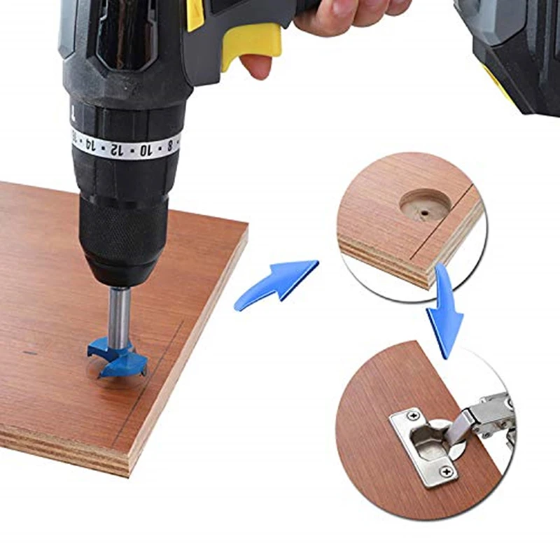 Wood Jig 35mm Hinge Hole Saw For Furniture Door Cabinet Installation Pocket Tool Carpentry Blue | Инструменты