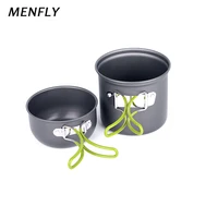 menfly camping cookware outdoor portable cooking utensils set pot noodles pan cook food boiler cauldron caldron tableware
