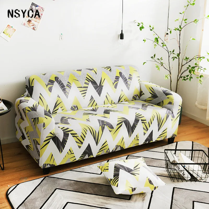 

Elastic Sofa Cover Home Decoration Printing Armrest Sofa Cover Removable Water Washing 3 Seat Sofa Dust Cover For Living Room