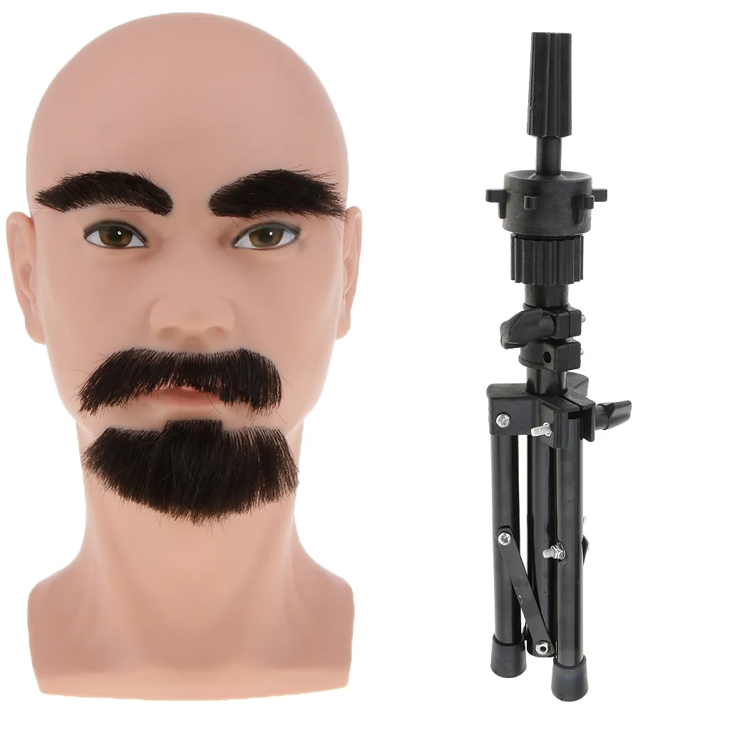 

Cosmetology Male Mannequin Head For Wigs Making With Adjustable Tripod Stand
