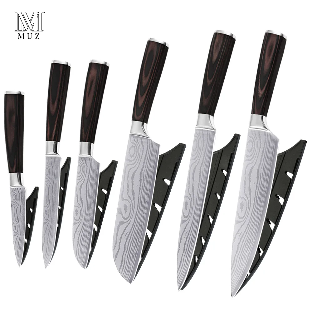 Кухонные ножи набор ножей из нержавеющей стали Новое поступление 2019 цветные