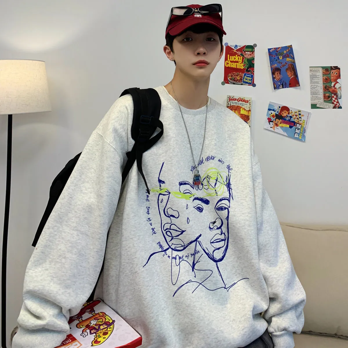 Толстовка Haikyuu мужская с капюшоном модная в стиле аниме большие размеры