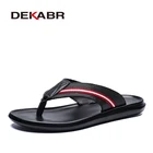 DEKABRбрендовая Новая модная летняя мужская обувь; Винтажные итальянские повседневные Нескользящие пляжные сандалии на плоской подошве; Вьетнамки из натуральной кожи