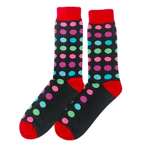 Хлопковые красочные женские и мужские носки VPM, длинные носки до колена в горошек в стиле Харадзюку, зимние теплые рождественские подарки