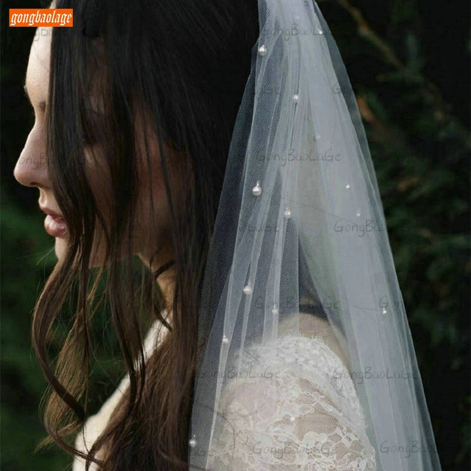 Белая свадебная фата 2021 метра длиной жемчужная мягкая с гребнем двухслойная