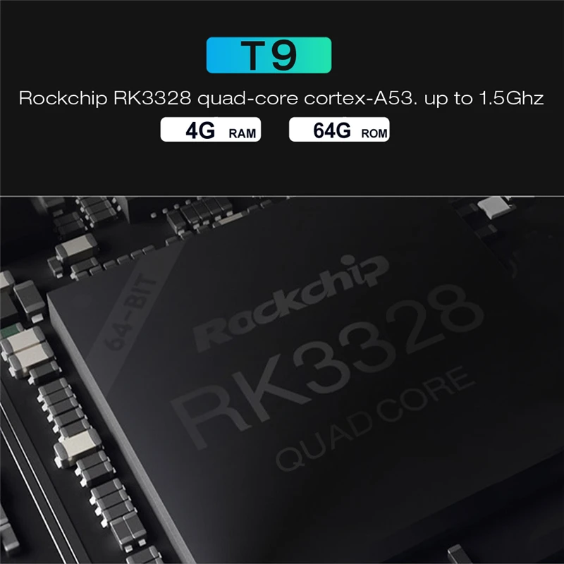 HAAYOT T9 4 Гб 64 приставка RK3328 четырехъядерный Смарт Android 9 0 ТВ Bluetooth H2.65 4K 2 ГГц/5 ГГц wifi