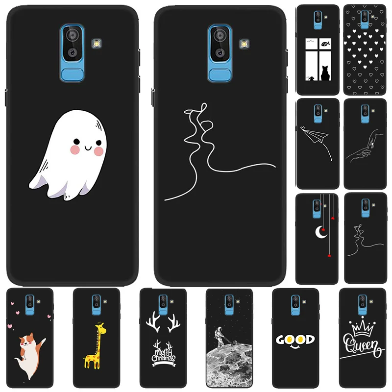 

Black Silicone Case For Samsung Galaxy J8 2018 J6 J4 Core J2 Pro 2018 A8 2018 A6 Plus S9 Plus Phone Cases Back Cover Funda Coque
