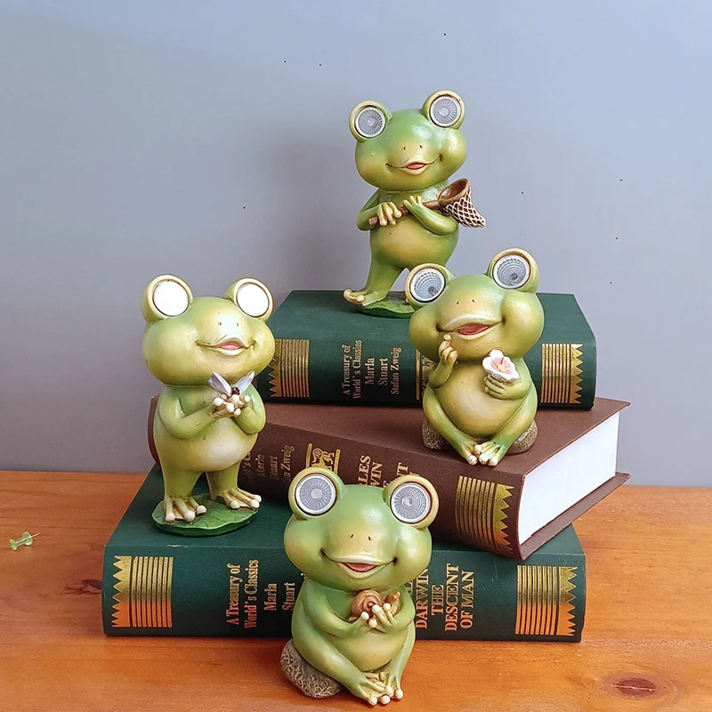 

Simulation outdoor animal resin crafts ornaments courtyard frog solar lights garden courtyard lighting decoration ornaments